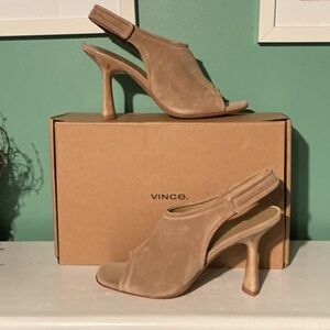 Vince Women's Beige Slingback Heels EU 40